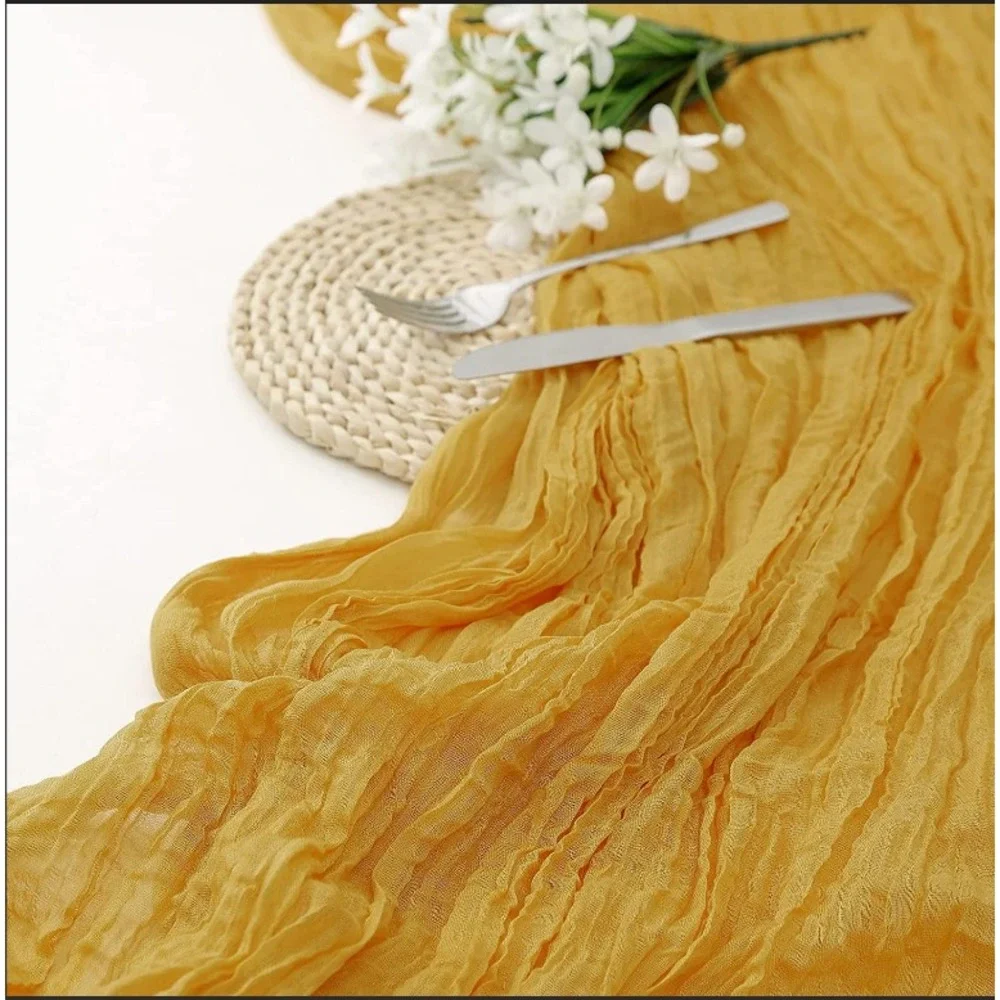 1pc Cheesecloth Table Runner 10 ft LONG TABLE RUNNER